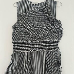 3.1 Phillip Lim Monochrome Gingham Ruffle Top